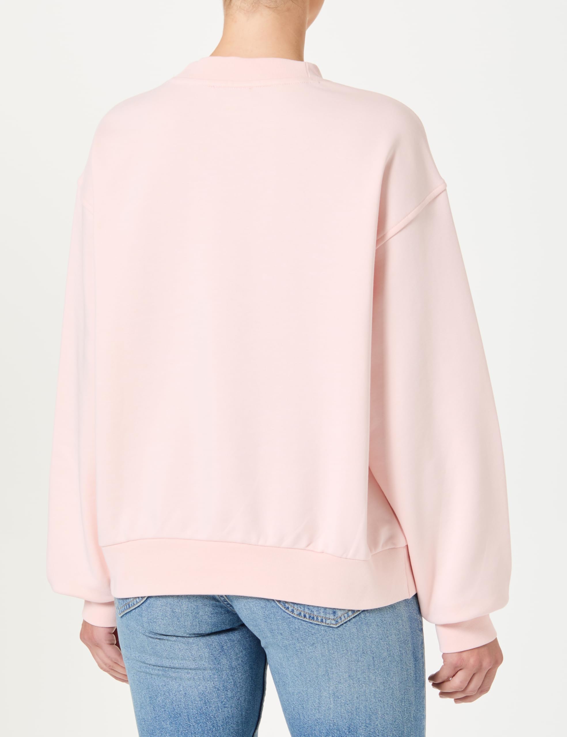 Calvin Klein Donna Felpa Badge Logo Terry con Scollo Rotondo