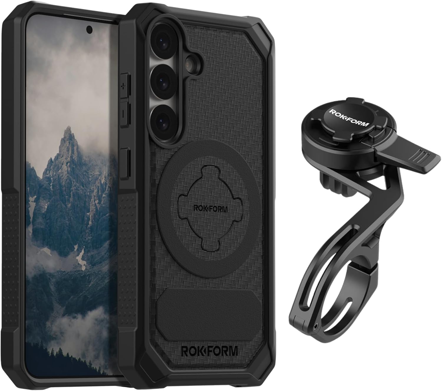 Rokform Galaxy S25 Rugged Case + Over The Top Bike Phone Mount