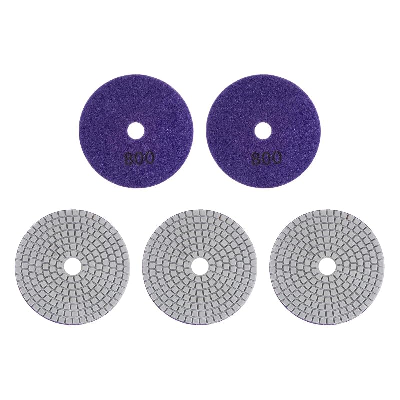 Discos diamantados para polimento 10,2 cm grão 800 com velcro HARFINGTON roxos Kit com 5 peças