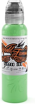 World Famous Green Tattoo Ink, Vegan and Professional Ink, Made in USA, Mint Green, .5 oz