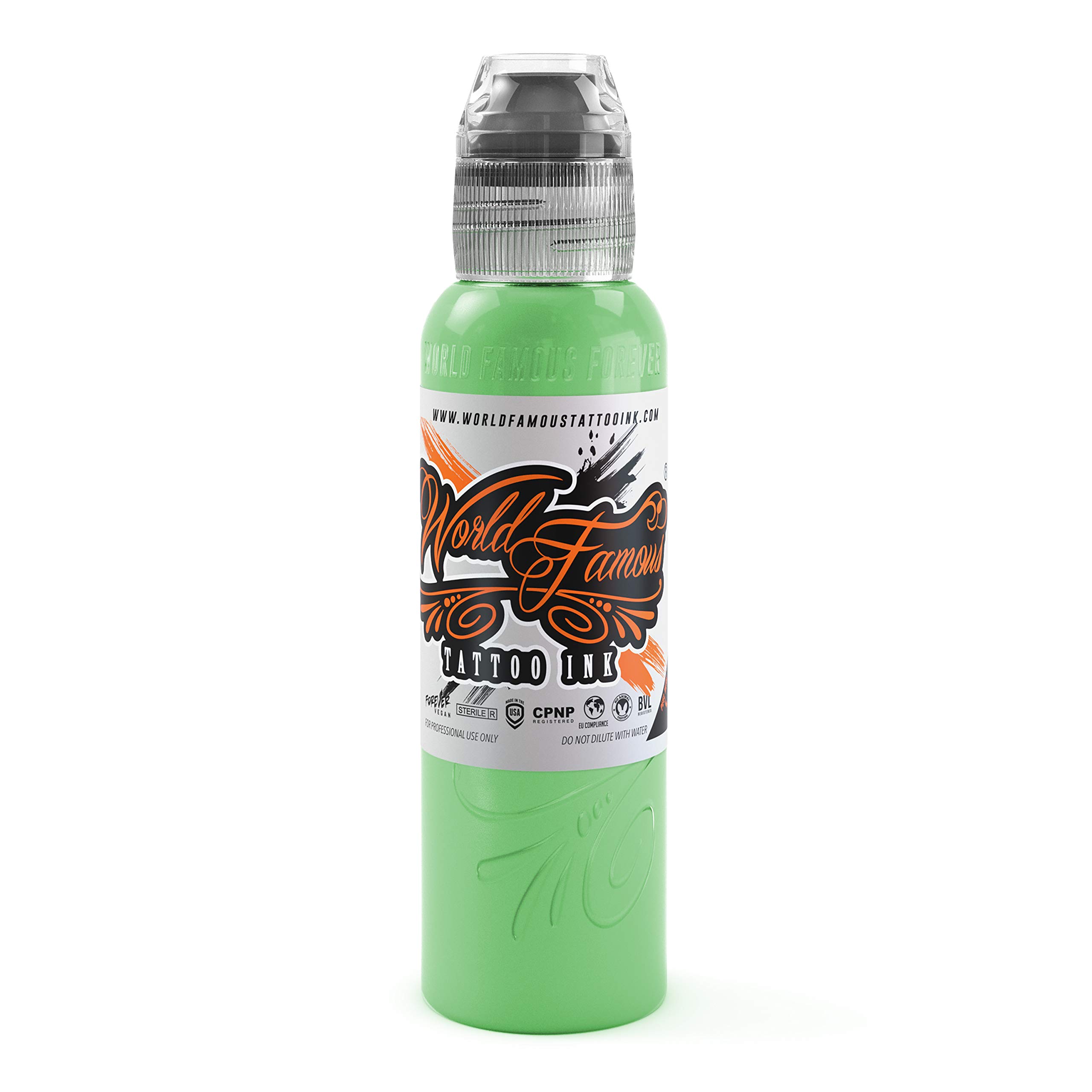 World Famous Green Tattoo Ink, Vegan and Professional Ink, Made in USA, Mint Green, 29.5 ml