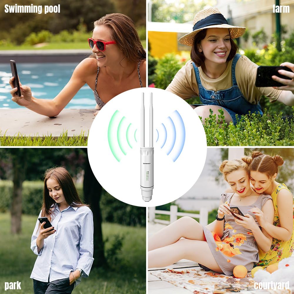 Ripetitore WiFi esterno Amplificatore di portata Wi-FI Amplificatore di segnale AC1200 Dual Band WiFi AP Rete Amplificatore WiFi 2.4G 5ghz Antenne ad alto guadagno 1200Mbps