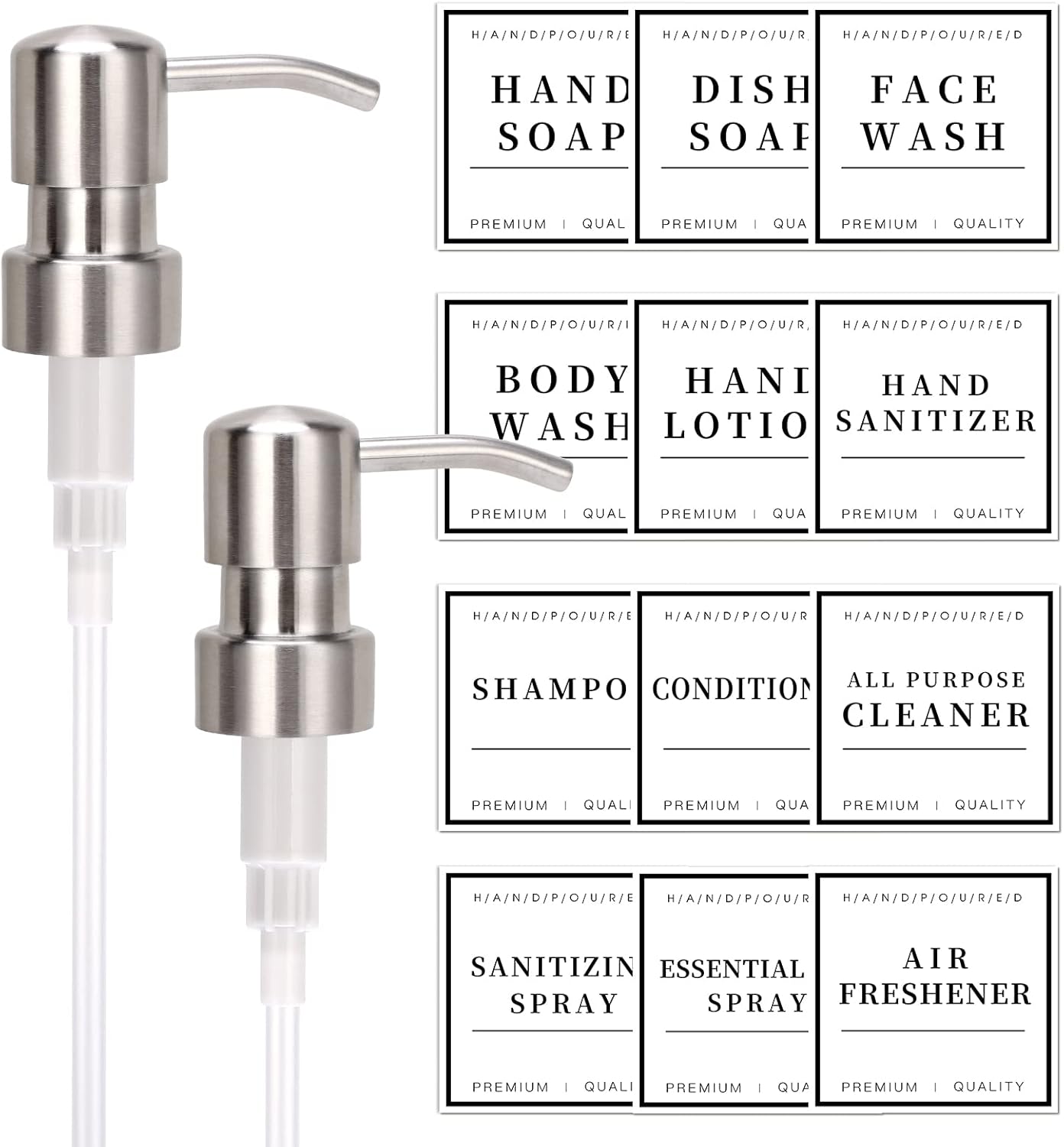 2 Pack Soap Dispenser Pumps 304 Stainless Steel