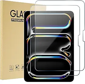 YARUIKE Pacote com 2 Películas Protetoras para iPad Pro 13 polegadas (M5/M4 2025/2024) - Vidro Temperado 9H+, Sem Bolhas, Clareza HD, Resistente a Arranhões, Compatível com Apple Pencil