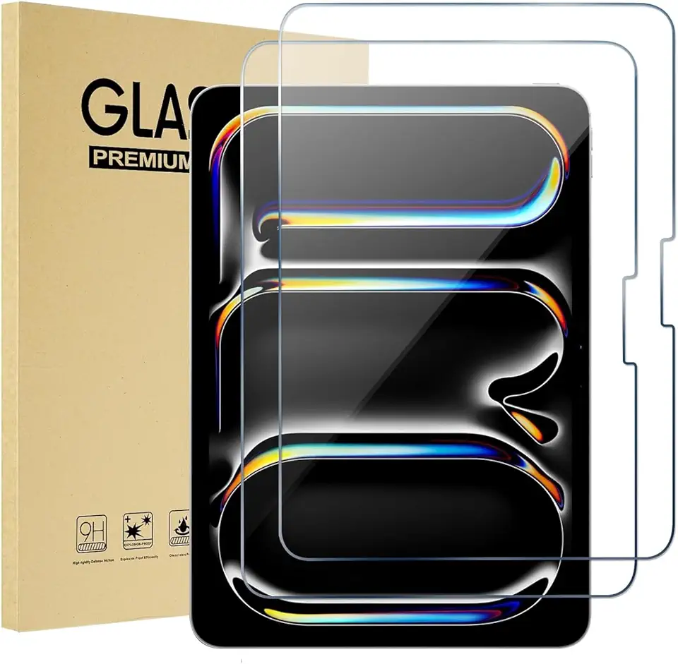 YARUIKE Pacote com 2 Películas Protetoras para iPad Pro 13 polegadas (M5/M4 2025/2024) - Vidro Temperado 9H+, Sem Bolhas, Clareza HD, Resistente a Arranhões, Compatível com Apple Pencil