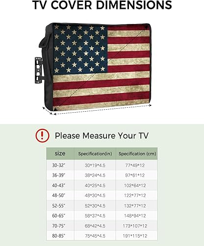 Miniatura 2 de Funda de TV para exteriores, con bandera estadounidense, impermeable y resistente a la intemperie, protector de pantalla LCD móvil de 30 a 32