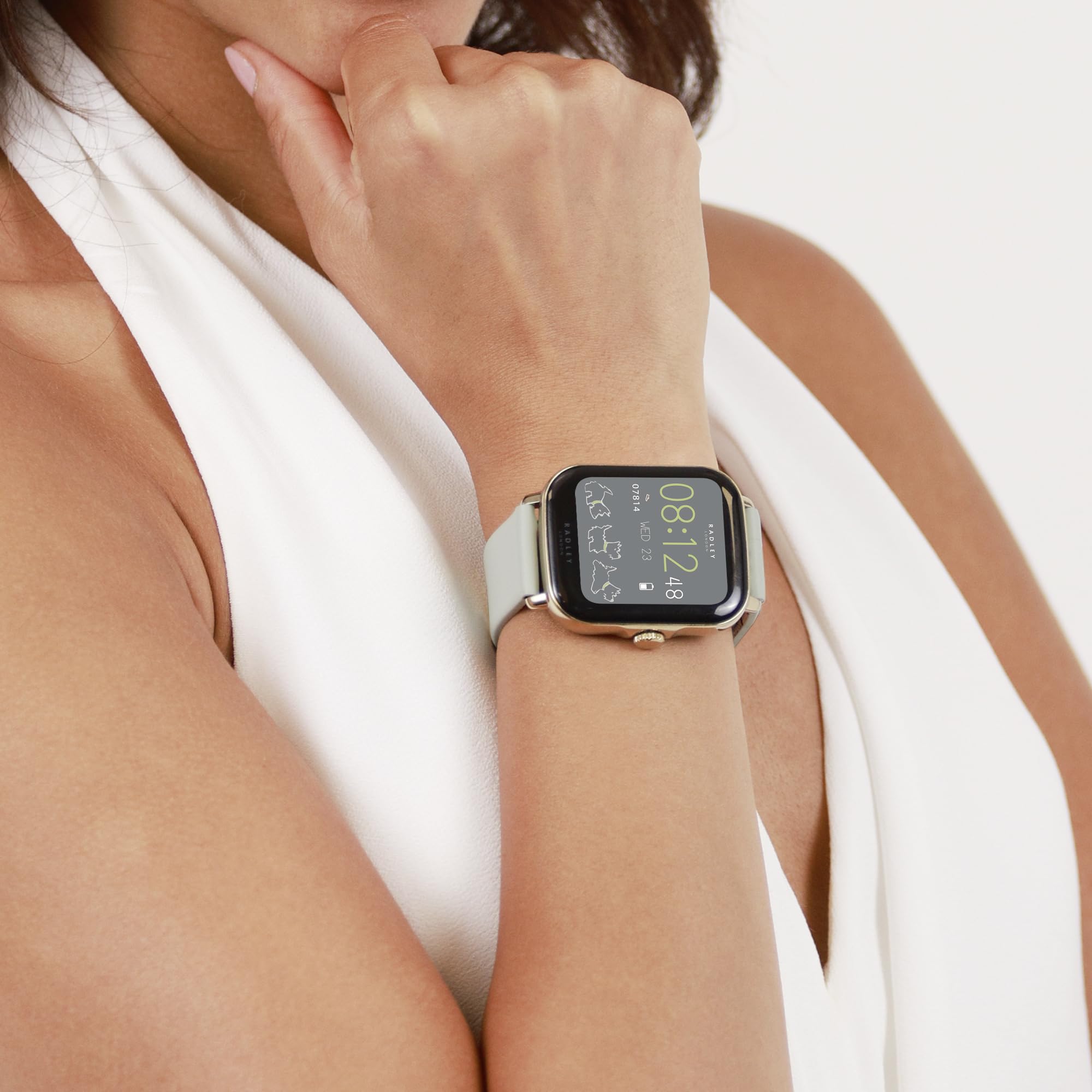 RADLEY Reloj Inteligente Series 20 con Correas Intercambiables de Silicona Negra y Piel de eucalipto RYS20-2126-SET, Eucalipto y Negro, Moderno