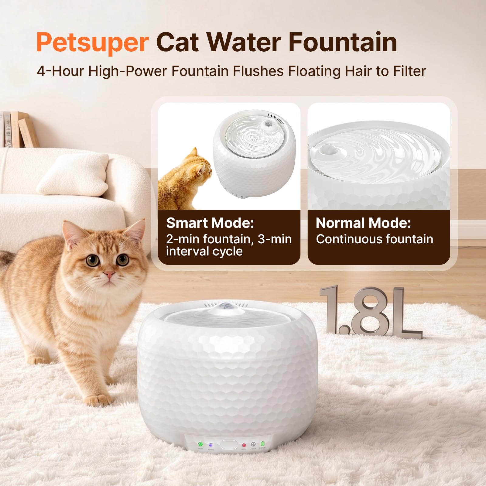 Fuente de agua para gatos para beber