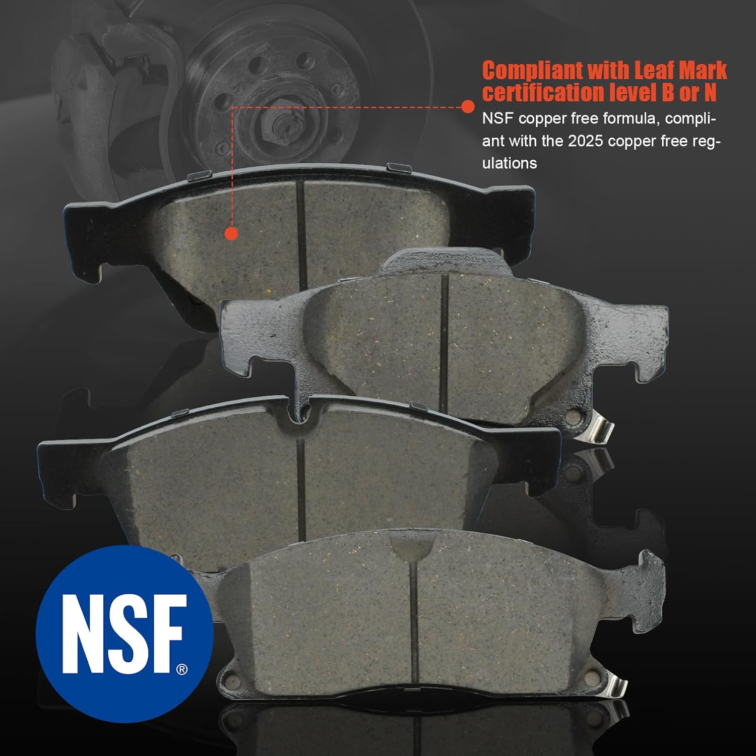 Ceramic Brake Pads Kits,Gariqe 8pcs Brakes Pads Set Compatible With 2011-2018 Dodge Durango,2011-2019 Jeep Grand Cherokee