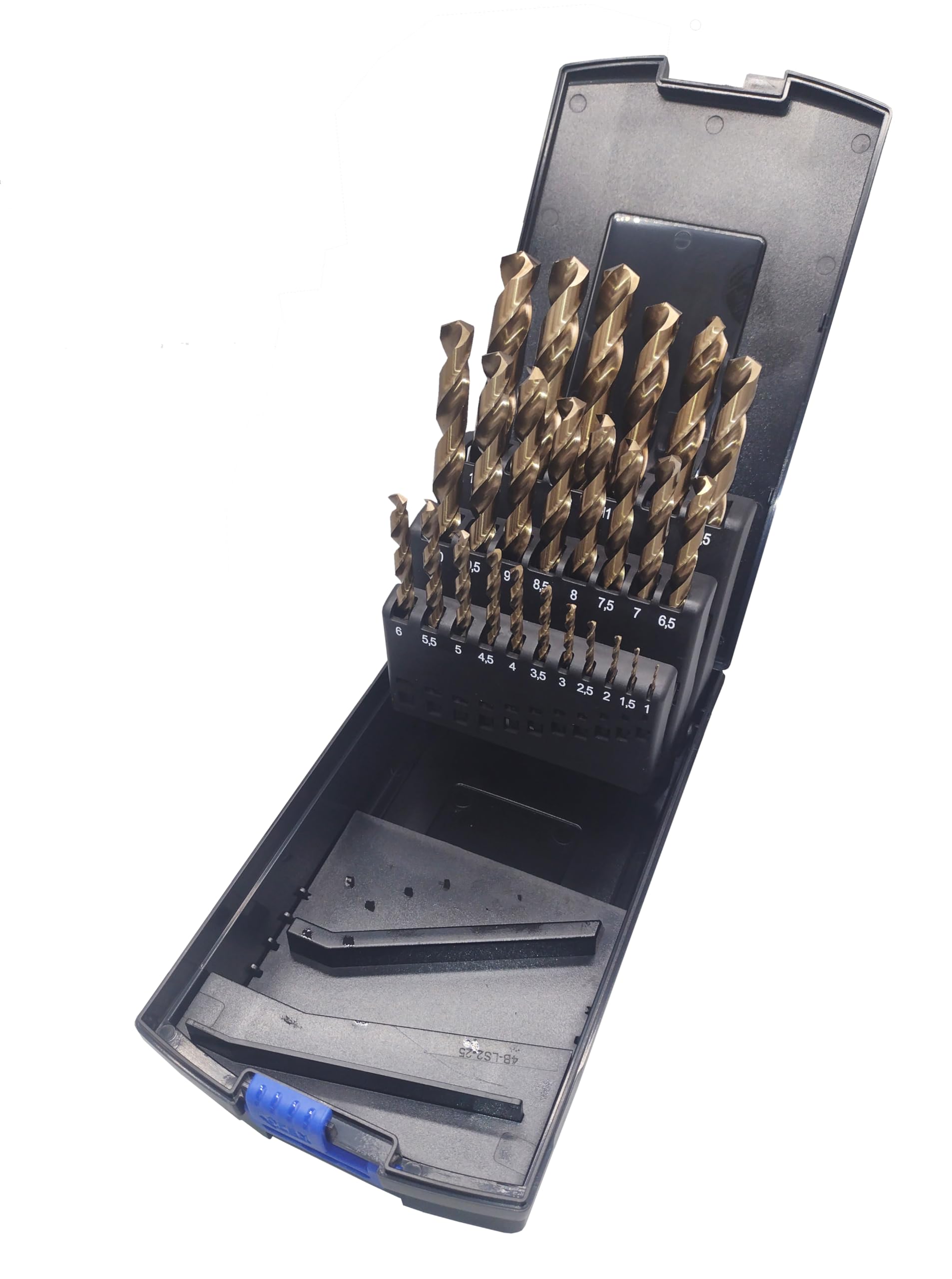 RK434025 - Juego de brocas para metal (acero inoxidable, 1 – 13 mm, 25 piezas, HSS Cobalt, cassette DIN 338, tipo N, broca de metal profesional, número de referencia RK434025)
