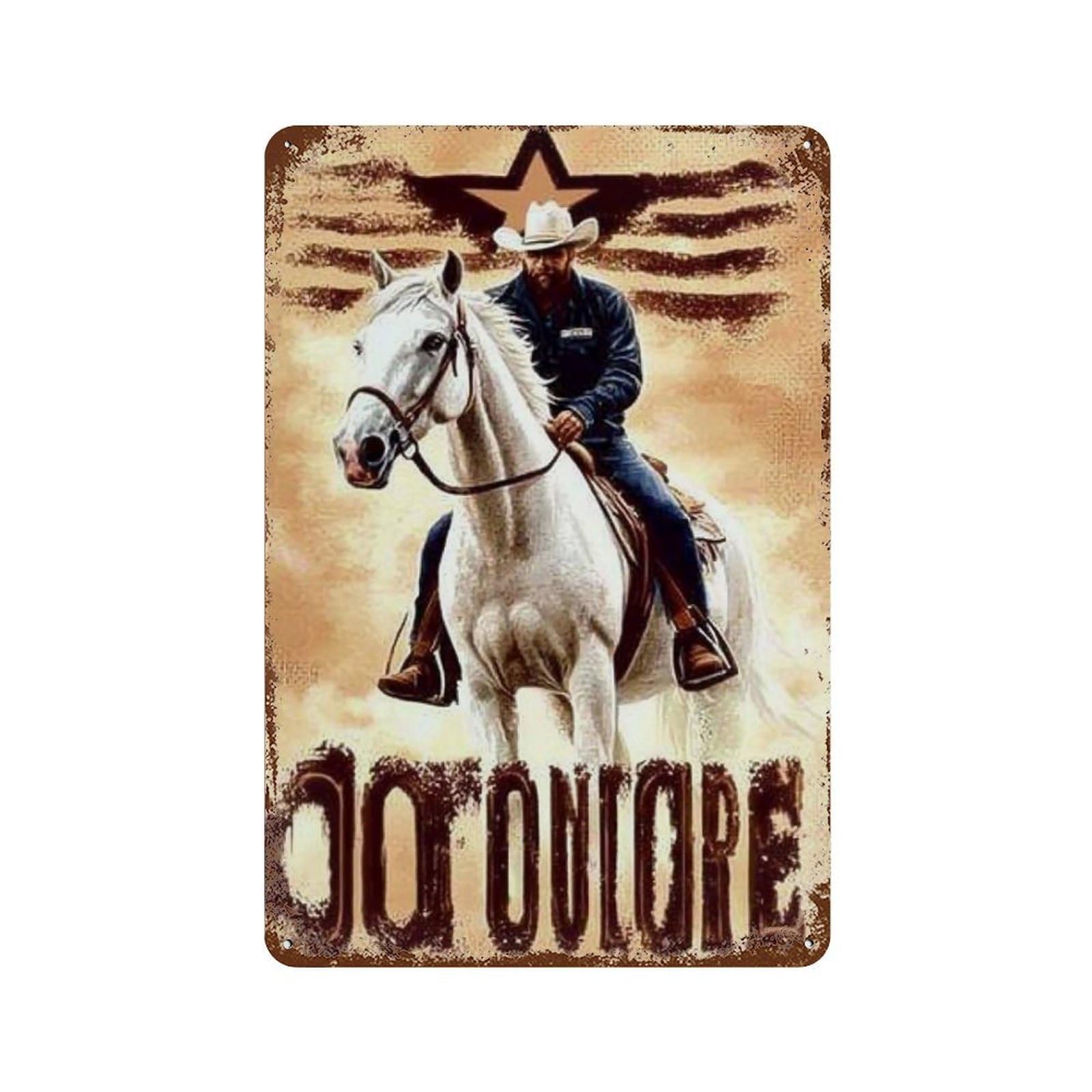 YHGERTKU Cowboy (1) Wall Art Retro Iron Vintage Metal Tin Sign Poster Modern Decor for Living Rooms Gift 30x20cm