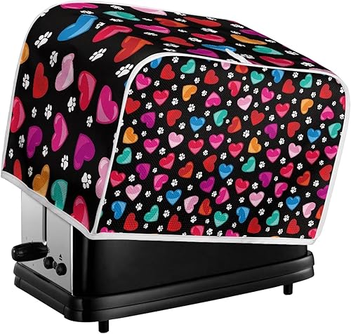 Vista 121 de Dreaweet Funda para tostadora de dibujos animados Kawaii Toast, de poliéster, se adapta a la mayoría de tostadoras de ranura larga de 4 rebanadas