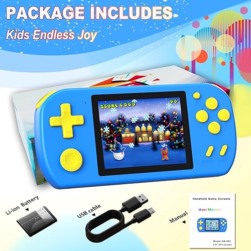 Miniatura 7 de Great Boy Juegos de mano para niños con 218 videojuegos retro de 3.0 pulgadas, pantalla a color, recargable, juego de arcade, regalo de cumpleaños y