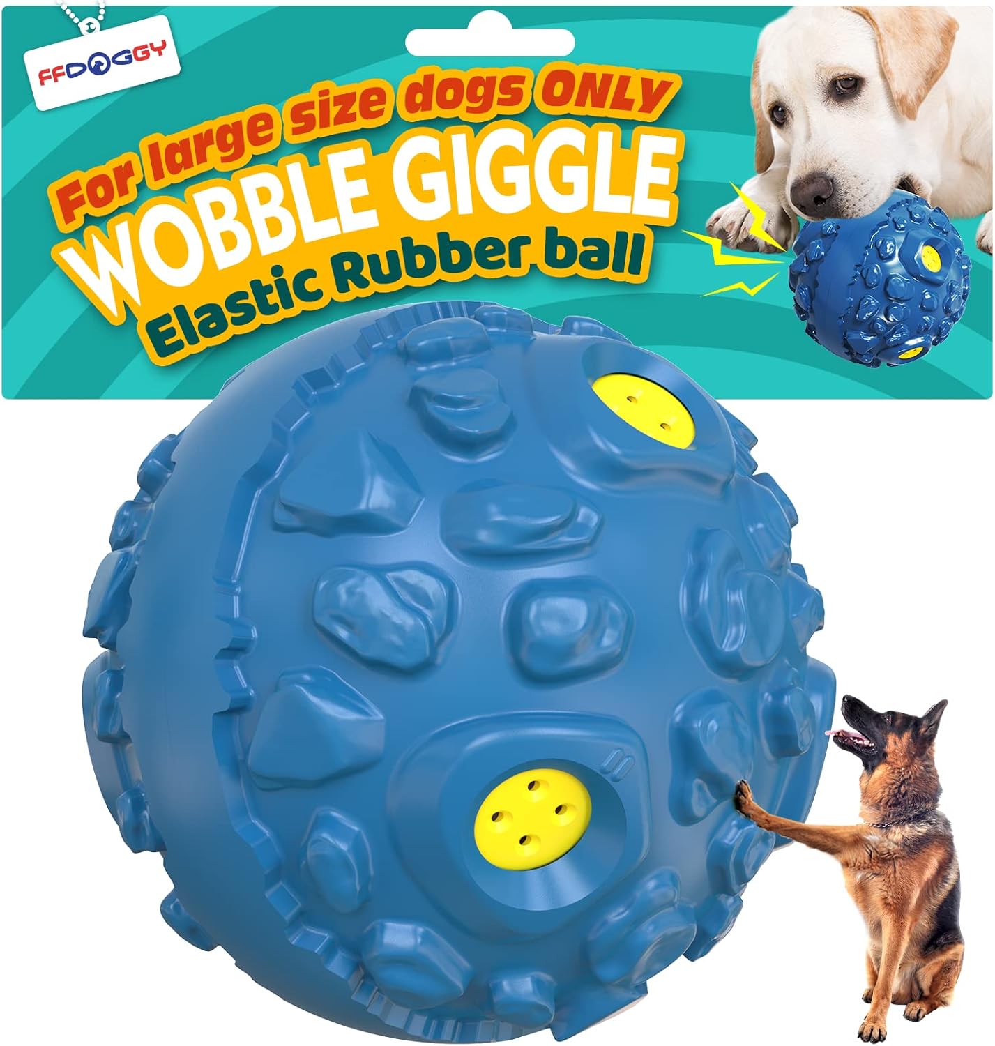 FFDOGGY Dog Giggle Ball Interactive Squeaky Toys Puppy Wobble Wag Talking Balls for