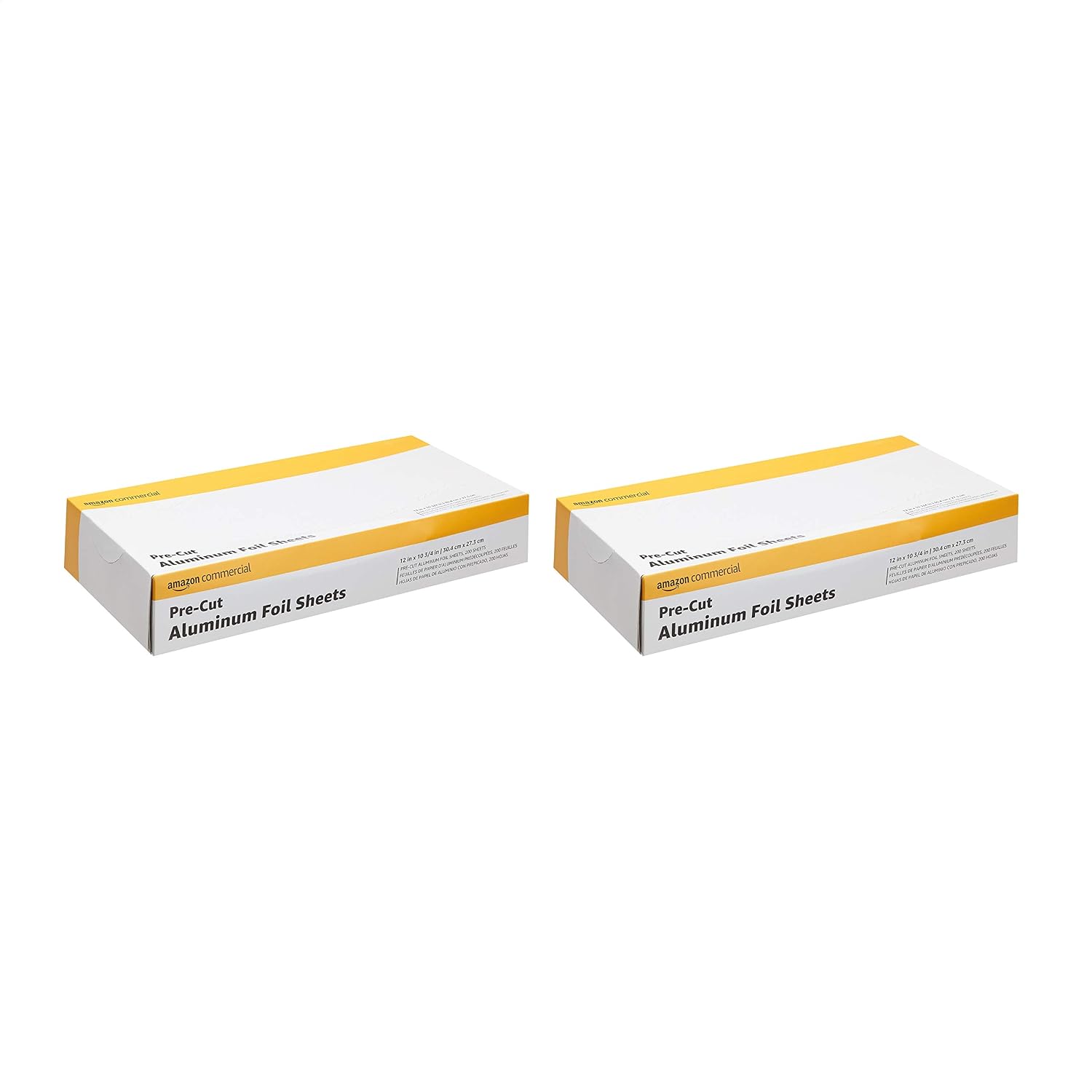 AmazonCommercial Pre-Cut Aluminum Foil Sheets, 12" X 10-3/4", 2 Boxes of 200 Sheets (400 Sheets per Pack)