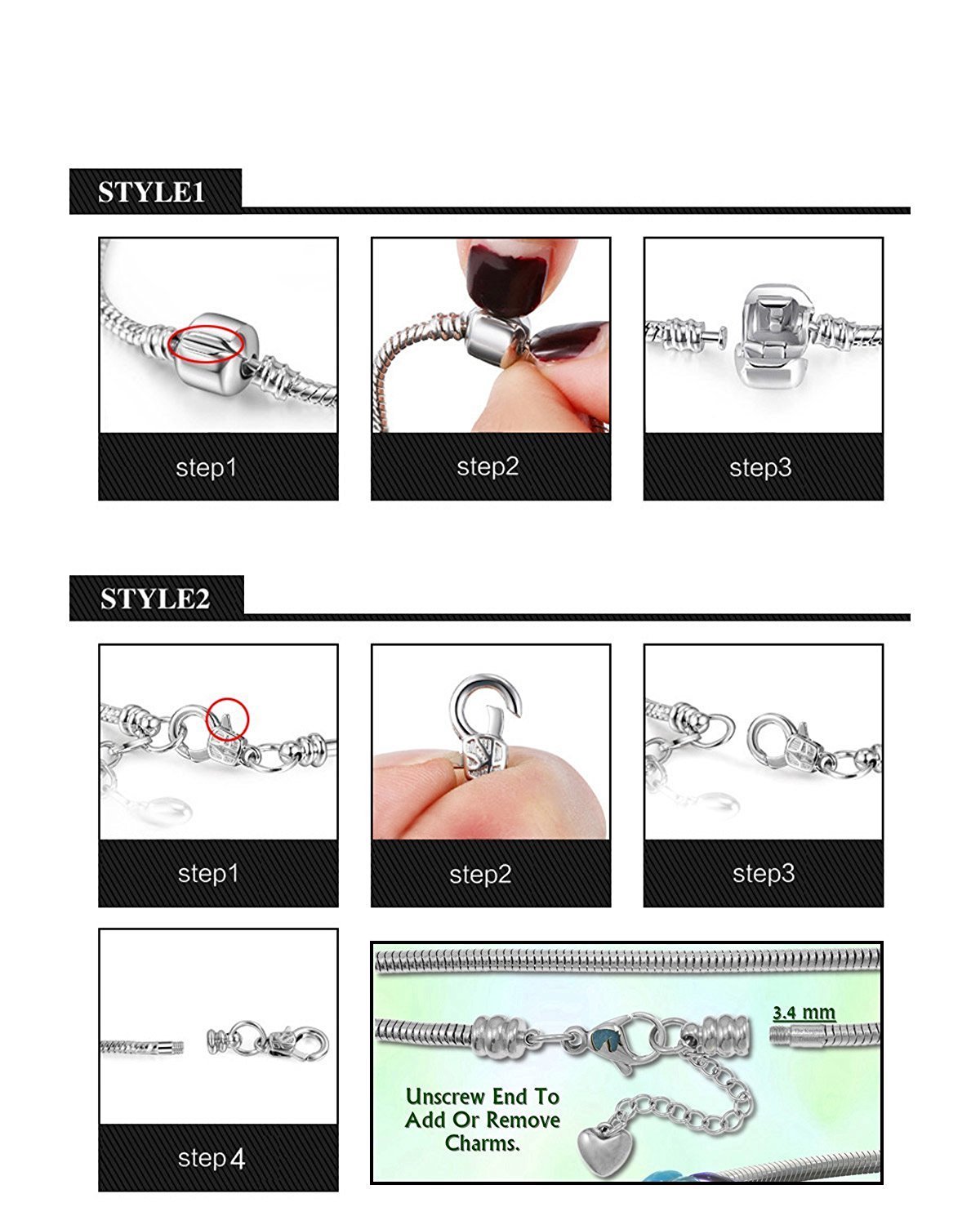 Crystal Heart Bracelet - Base Metal