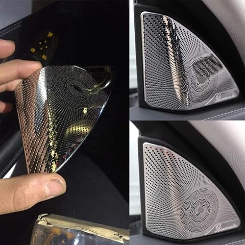 Miniatura 6 de Cubierta de altavoz estéreo para puerta de automóvil para Mercedes Benz Nueva Clase C W205 2015-2019 Accesorios de coche Cubierta de altavoz Adhesivo