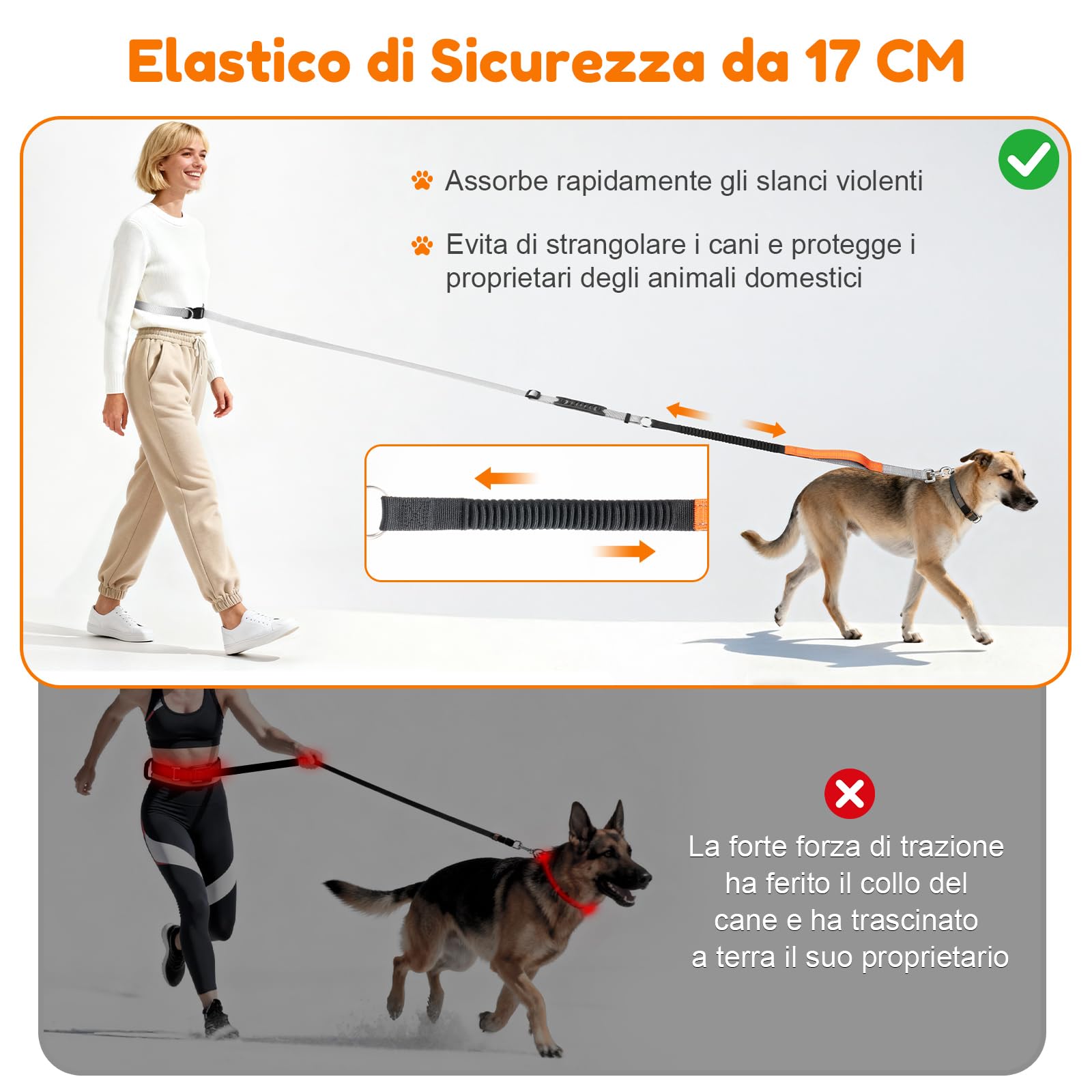 X XBEN Guinzaglio per Cani Mani Libere, Multifunzionale Guinzaglio per Correre, Guinzaglio in Vita Regolabile per Passeggiate Allenamento,360°Nessun Groviglio e Metallo Fibbia, 0,8-2,2 Metri