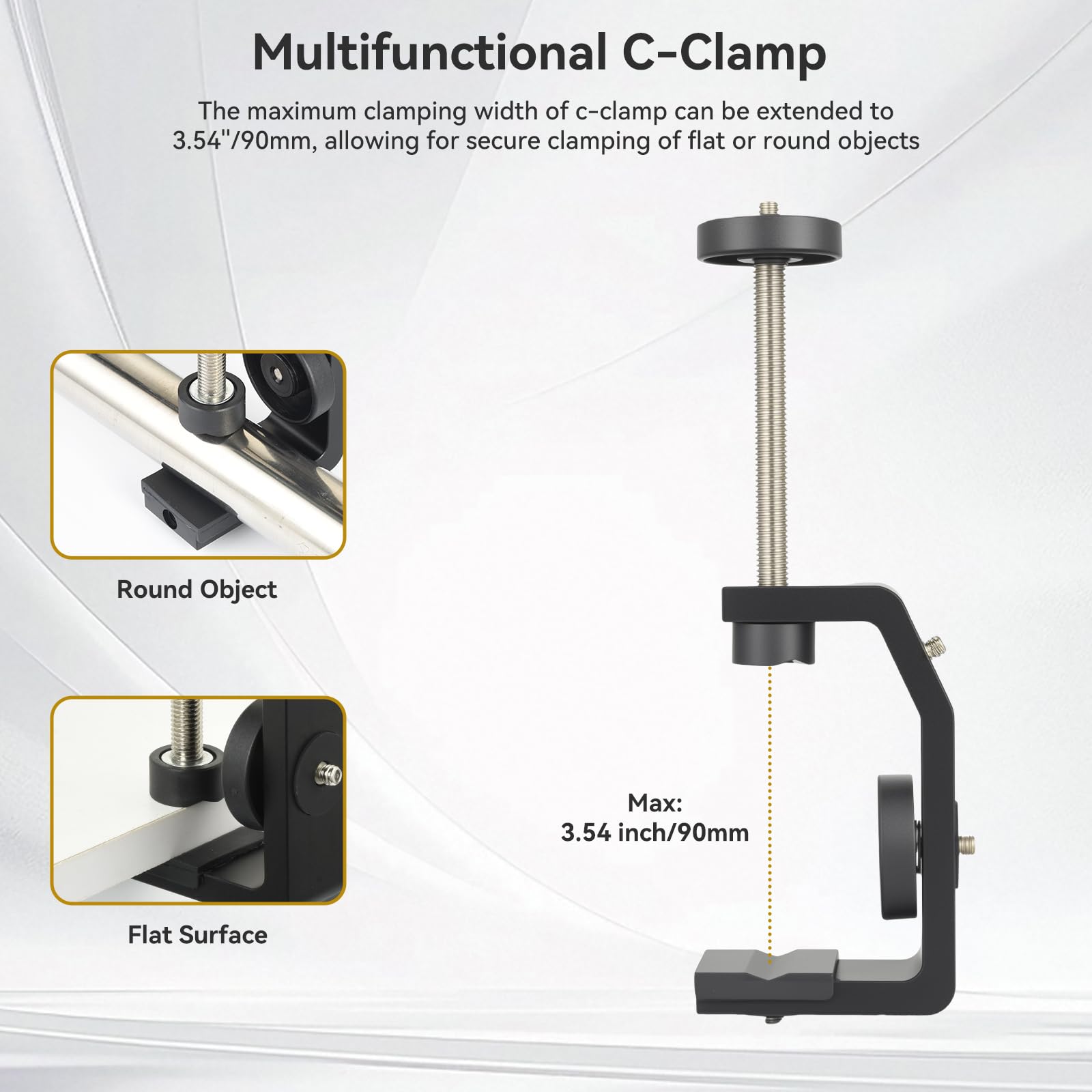 UTEBIT Pince Accroche Caméra de Vis 1/4 + Mini Rotule Pivotante à 360° Support Orientable Caméra en Alliage d'Aluminium Charge Maximale de 3 kg pour Appareil Photo Flash Écran Moniteur Bureau