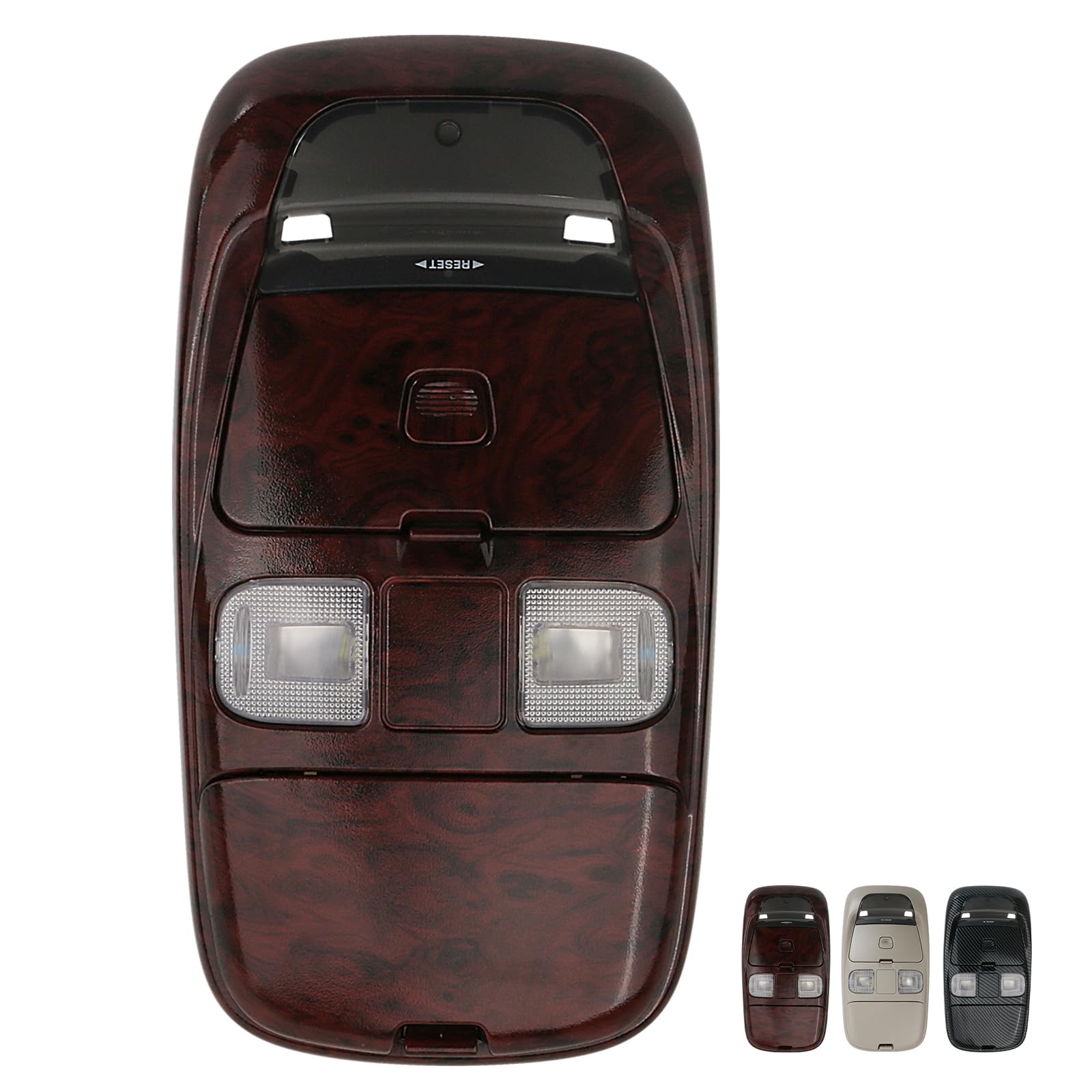 TQPONLY LED Overhead Console Dome Map Light Lamp,For Dodge Ram 1500 1999-2001, Ram 2500 3500 1999-2002 Truck Interior Cab Lights Storage Assembly (Peach Wood)