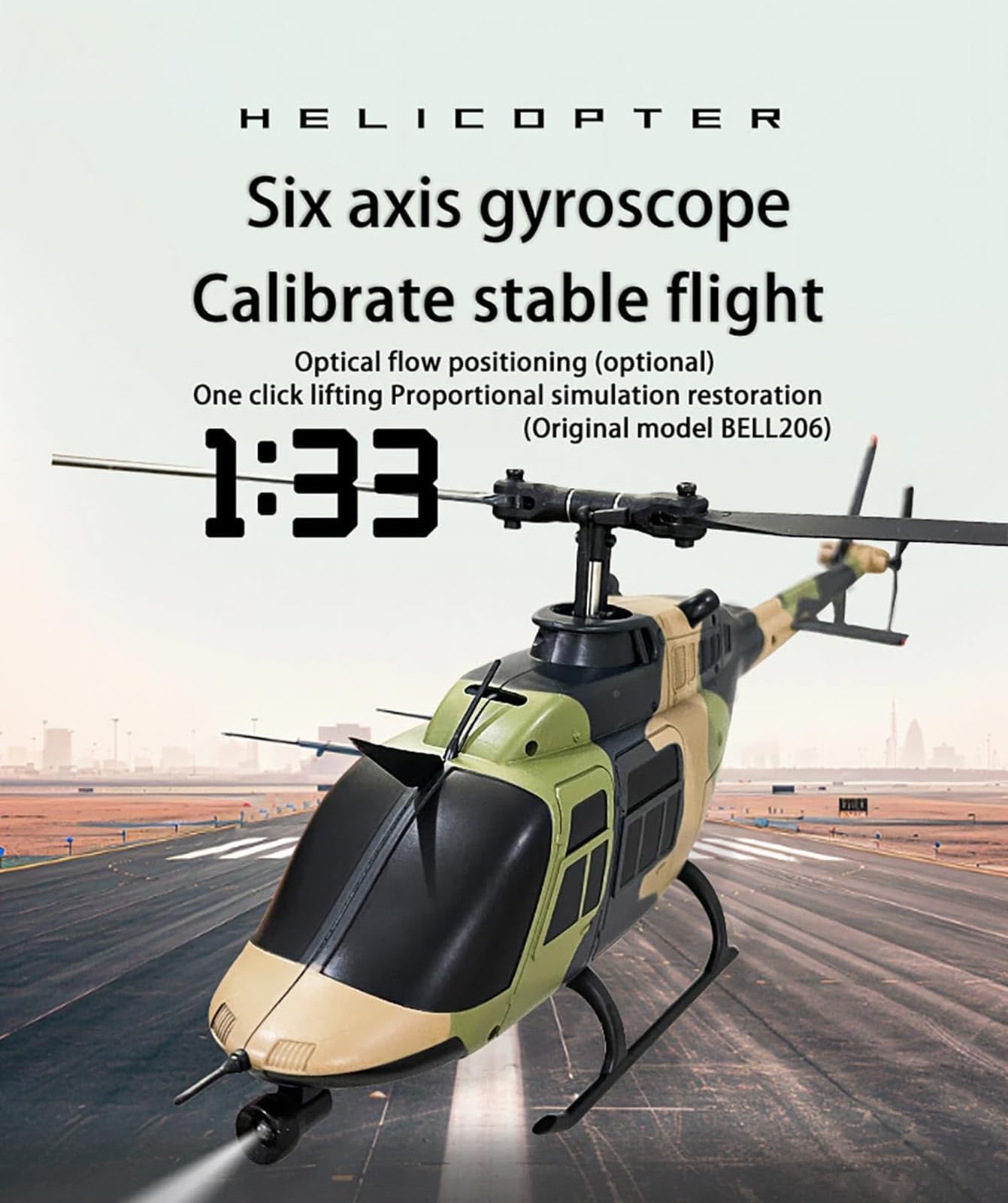 Helikopter RC C138 z 6-osiowym żyroskopem, zdalnie sterowany samolot 2.4G 6CH w skali 1/30 z funkcją utrzymywania wysokości i optycznym pozycjonowaniem przepływu, prezent dla dorosłych,1 battery