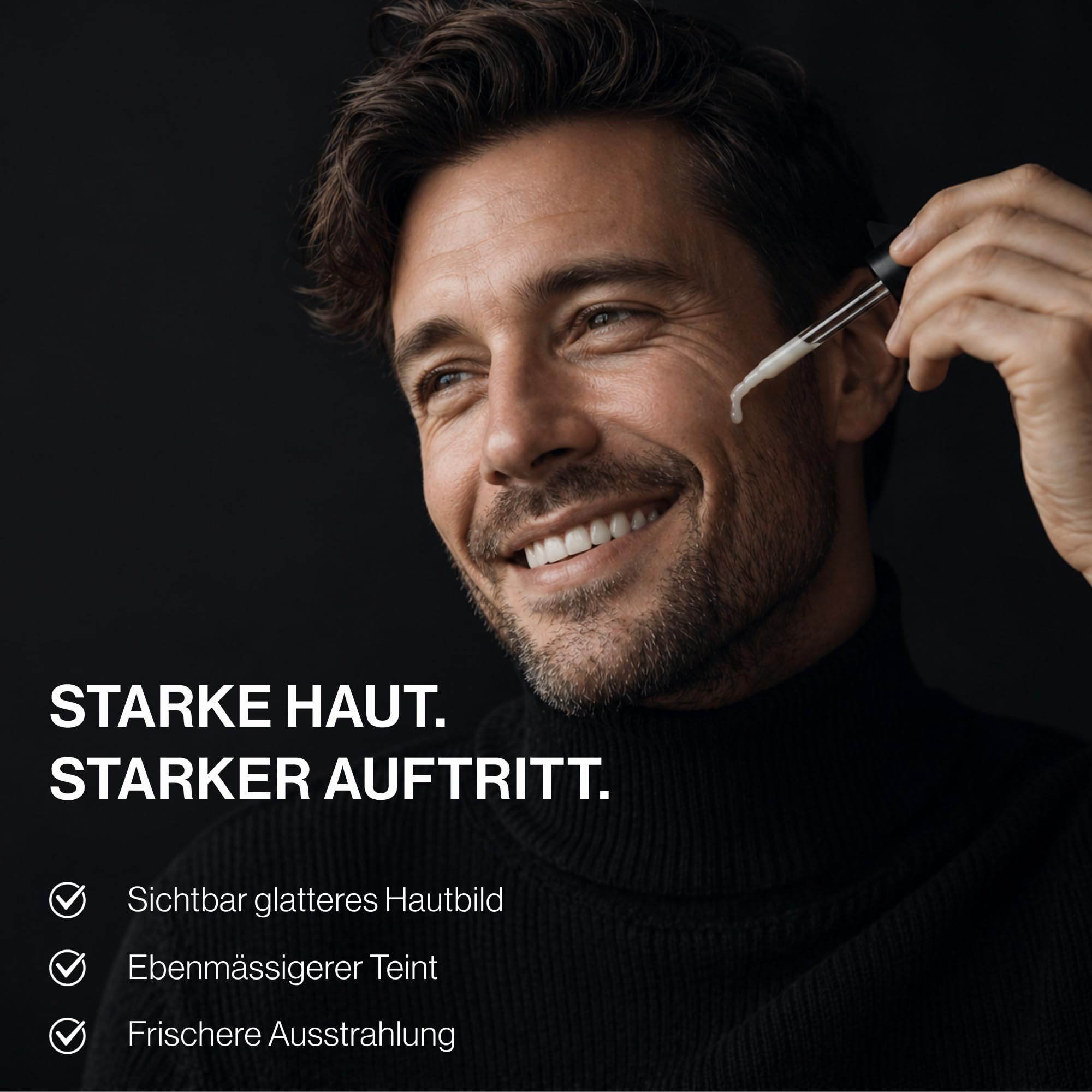 Glacier Revital Gesichtsserum für Männer 30ml, Retinol Vitamin C Hyaluronsäure, All-in-One Anti-Aging, feine Linien Falten Poren, natürlich vegan, Swiss made