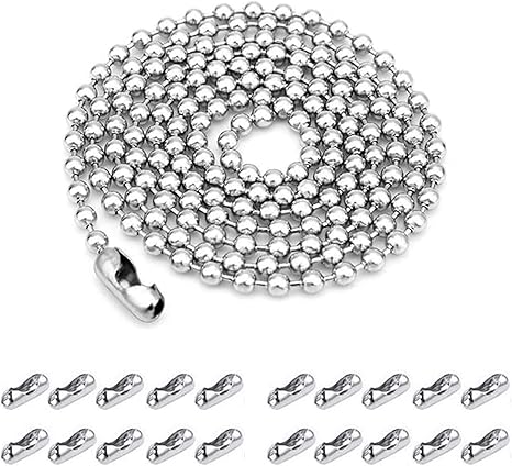 Edelstahl Kugelkette 5 Meter - 4.5mm Mit 12 Verbindern Silber