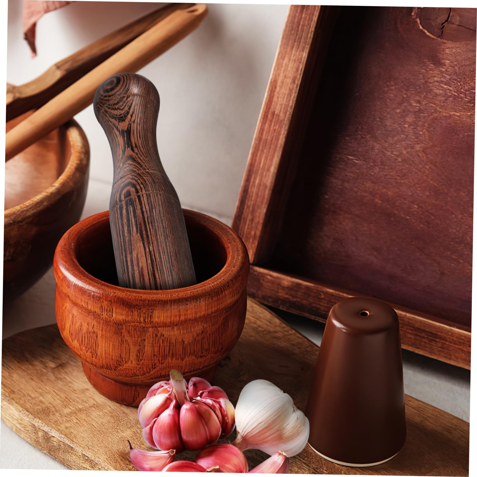 PRETYZOOM 6piezas De Madera De Para Molienda Manual Utensilio De Cocina Para Machacar Especias y De Diseño Ergonómico y