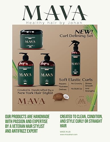 Miniatura 5 de Mava Champú artesanal antiencrespamiento con queratina y extracto de bambú, suavizado superior, aroma de coco.