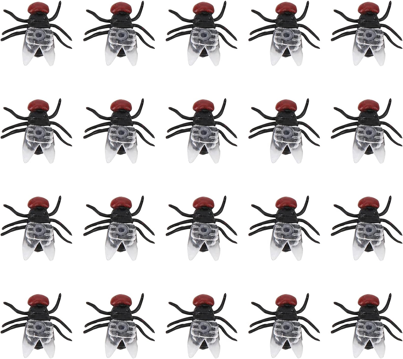 Fake Fly Flies, Flies Toy 20 Pcs Party Flies Toy Plastic Flies Toy Realistic Insects Gag Joke Toy for Party Prank Magic Insect Props Course Teaching