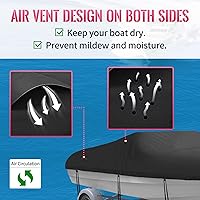 Vista 3 de NEXCOVER - Cubierta para lancha impermeable y resistente; cubierta de lancha remolcable Runabout, apta para cascos V-Hull, TRI-Hull, Pro-Style, bote