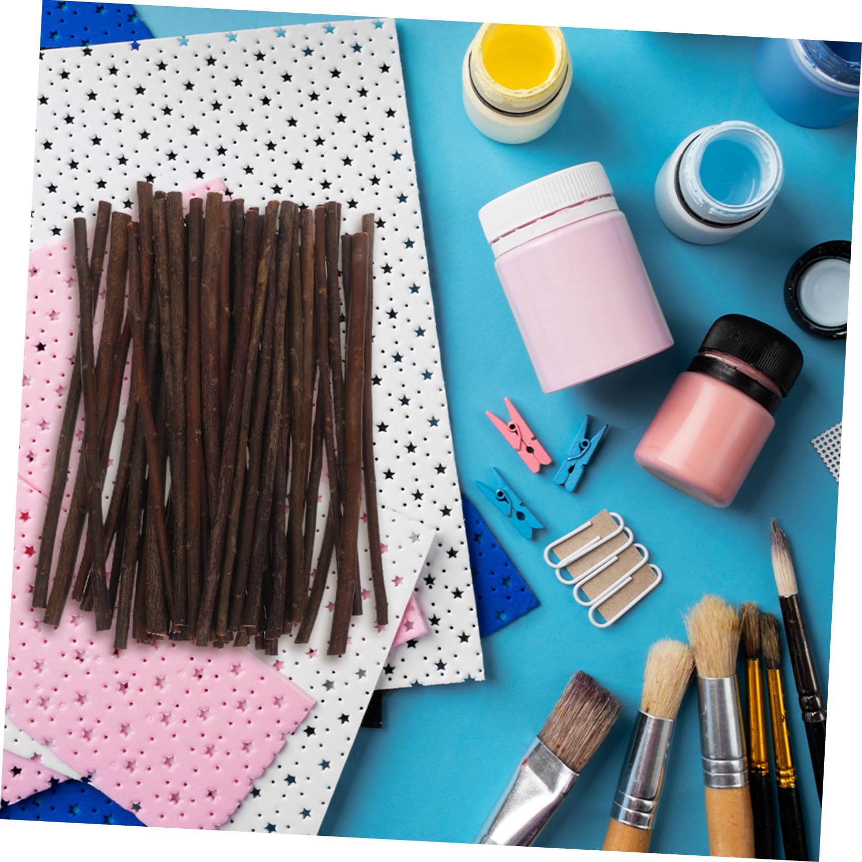 Palitos de Madera Natural Marrón Accesorios Resistentes y Fáciles de Usar 50 para Manualidades Diy para Proyectos Infantiles y Temáticas de Playa