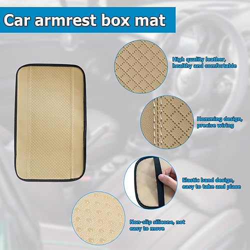 Miniatura 4 de Funda para consola central de automóvil, de piel sintética, funda de almacenamiento para reposabrazos de automóvil, accesorios interiores,