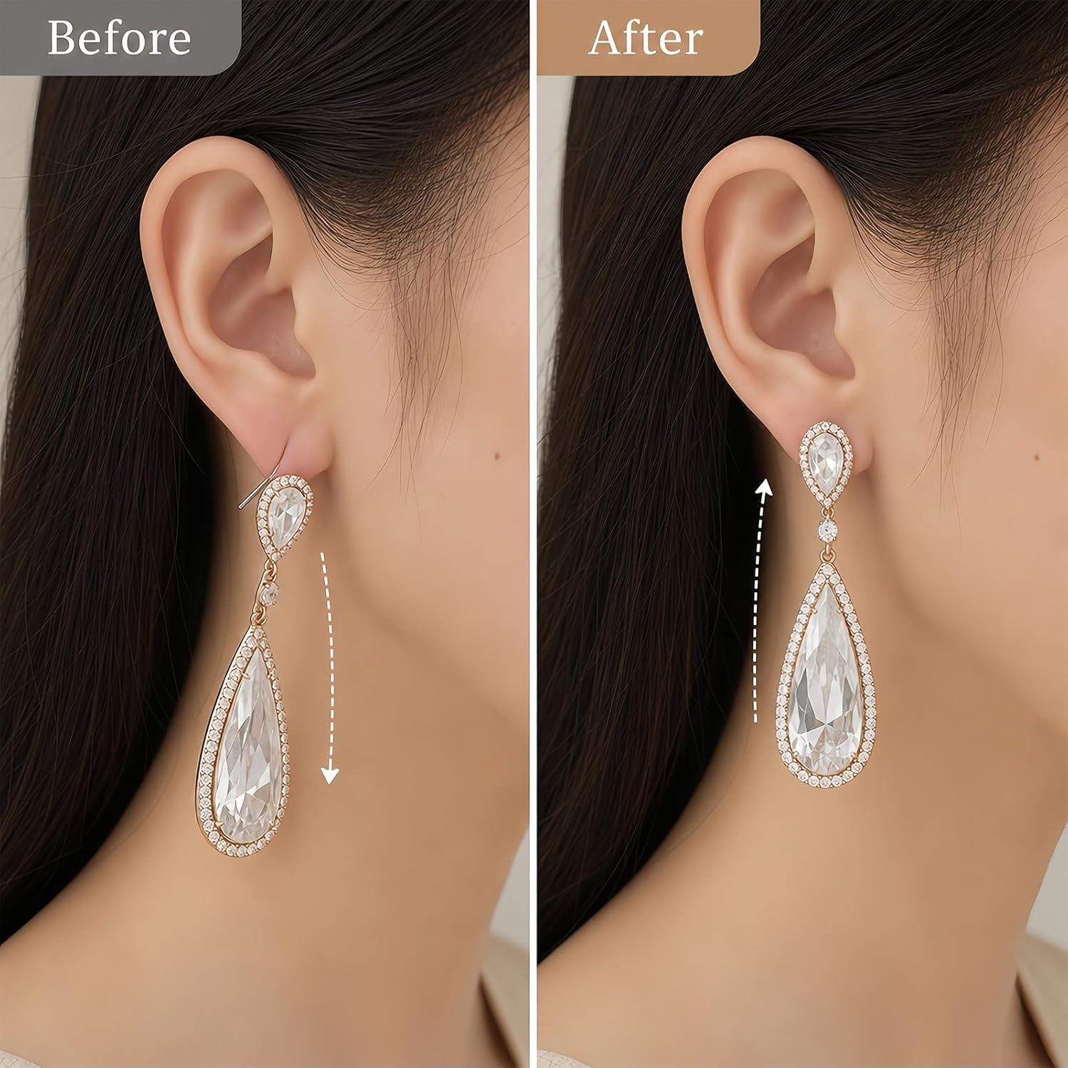 4PCS Earring Backs for Droopy Ears, Adjustable Earring Back Lifter for Stud