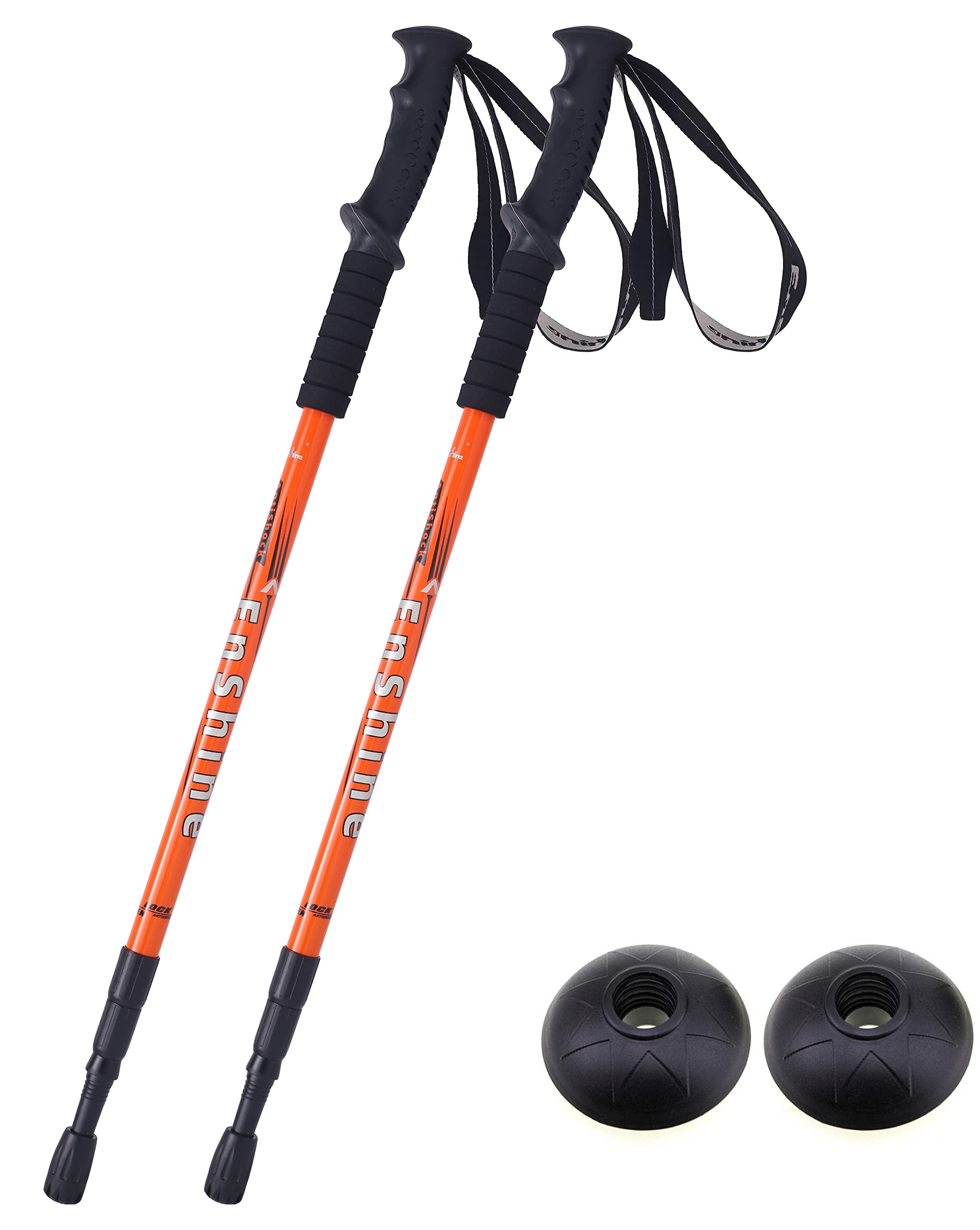 2 X Hikehobby® Antishock With Handle Trekking Walking Hiking Stick Pole (orange)
