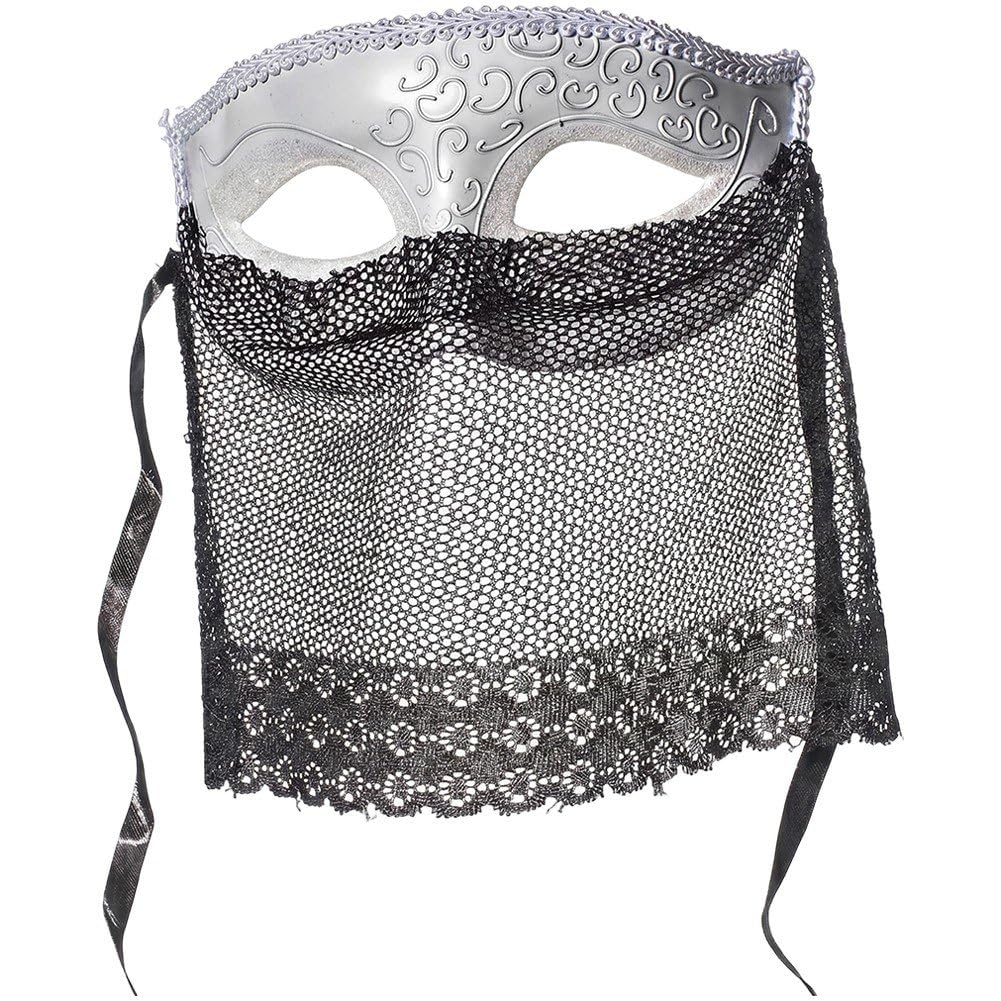 Fituenly Venetian Veil Half Face Mask, Masquerade Eye Mask for Halloween Carnival Party, Night Fancy Dress Costume