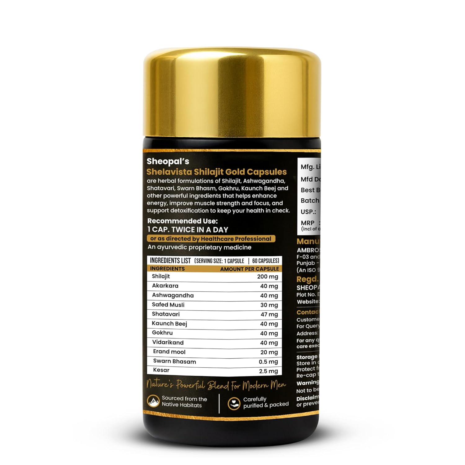 Buy Now Sheopals Shelavista Shilajit/Shilajeet Gold 60 Capsules | Fo... 1 Buy Now Sheopals Shelavista Shilajit/Shilajeet Gold 60 Capsules | Fo...