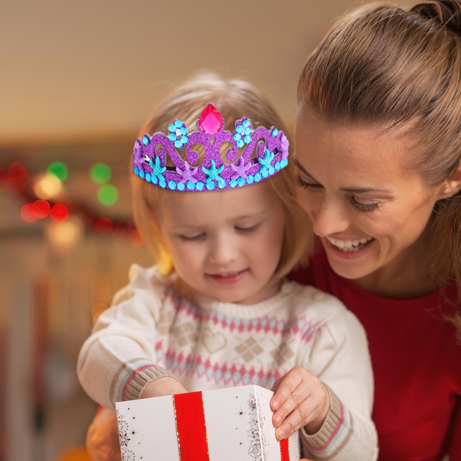 Fasce per diadema per bambini - Fasce per capelli scintillanti da principessa, diademi universali per ragazze - per acconciature per Cerimonia, Halloween, Festa di Compleanno, Laurea Phasz