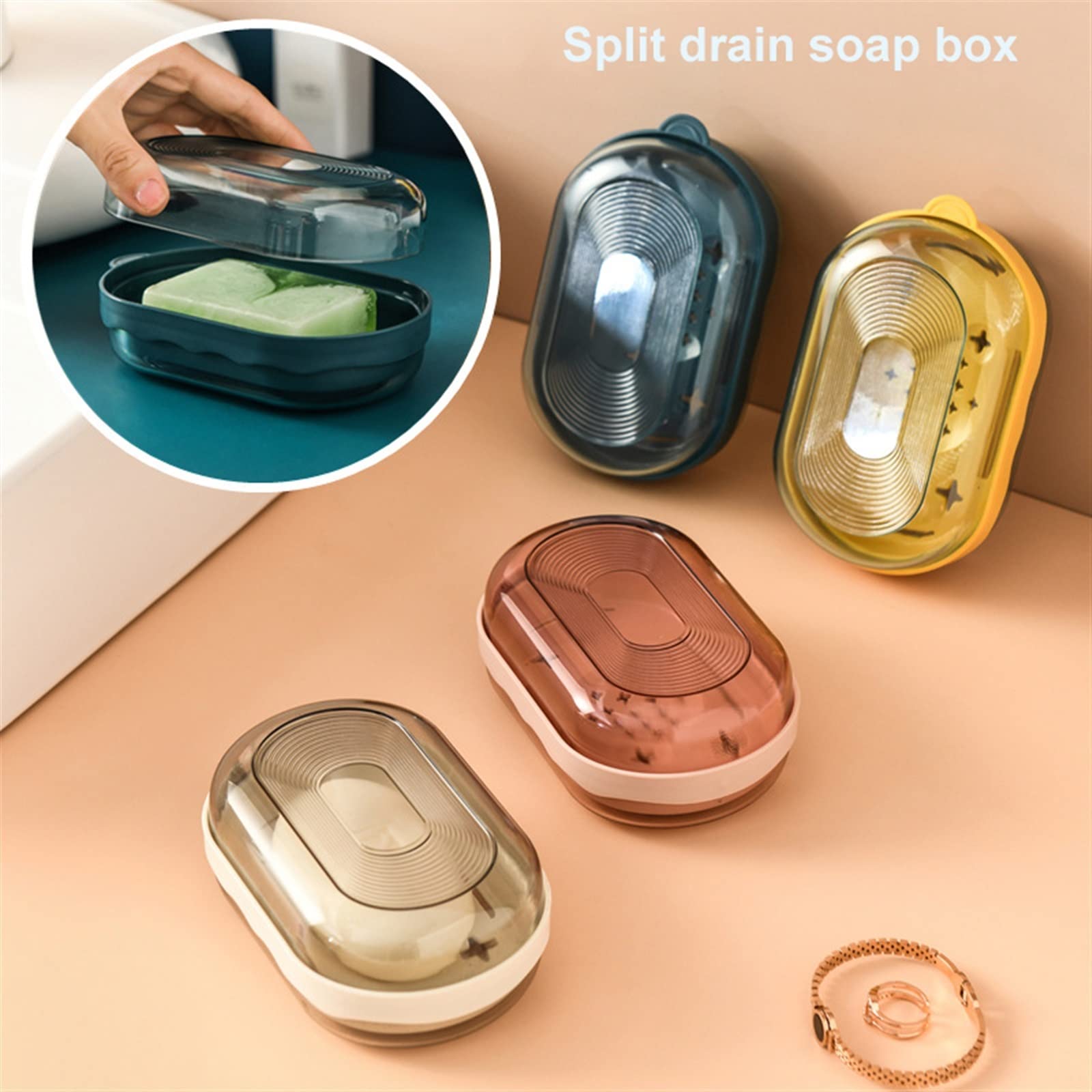 JINGYAN Jaboneras Caja de jabón a Prueba Agua Estante Almacenamiento Viaje portátil(Yellow)