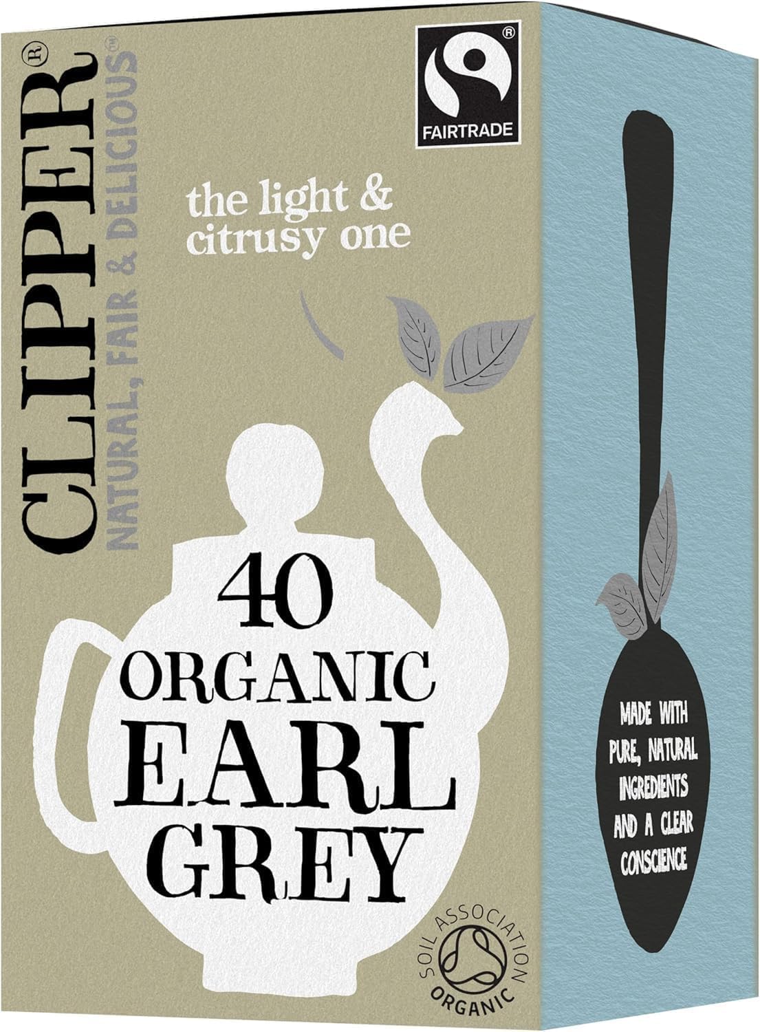 Clipper Organic Earl Grey Tea Bags | Natural, Unbleached, Plant-Based Biodegradable & Non GM Black Tea | Eco Conscious & Fair Trade Tea Bags | 40 Teabags