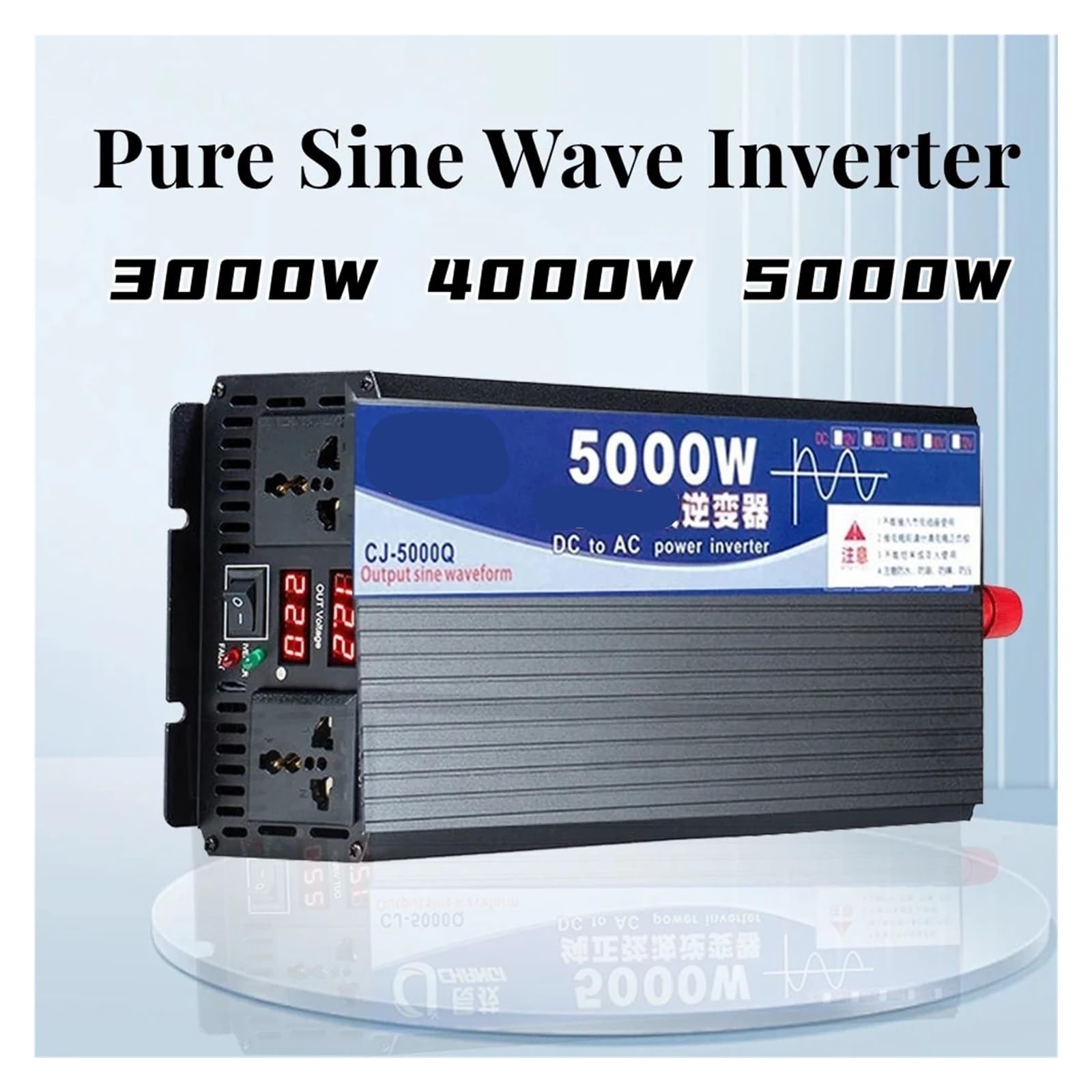 Przetwornica mocy falownika 3000 W 4000 W 5000 W DC 12 V 24 V 48 V 60 V na AC 110 V 220 V przetwornica napięcia falownika (12V_230V 50HZ)