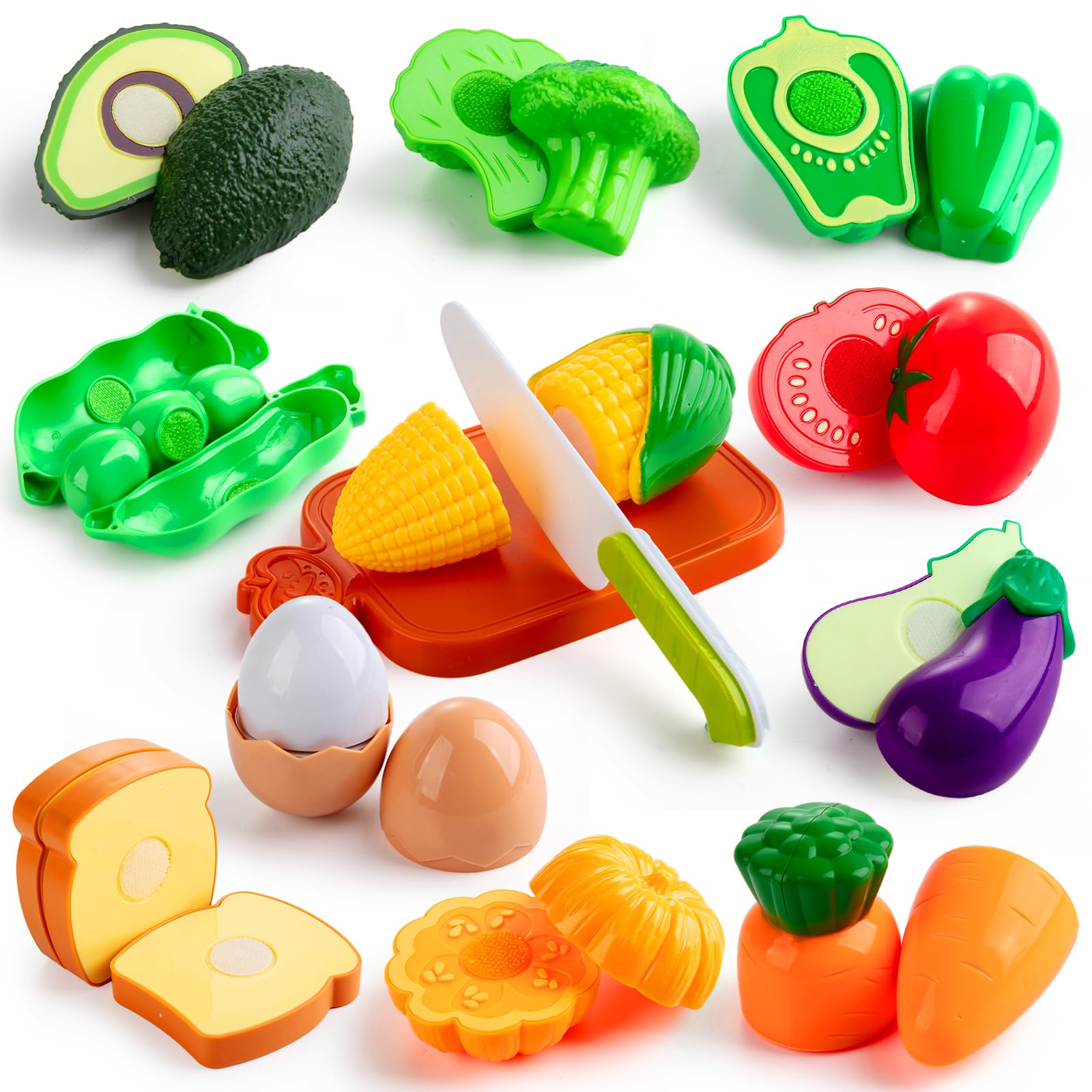 EFO SHM Cucina Giocattolo per Bambini, Accessori per la Cucina dei Giochi, Set di Pentole e Padelle, Taglio Cibo Verdura Chef Gioco, Giochi di Ruolo per Bambini 3 + Anni