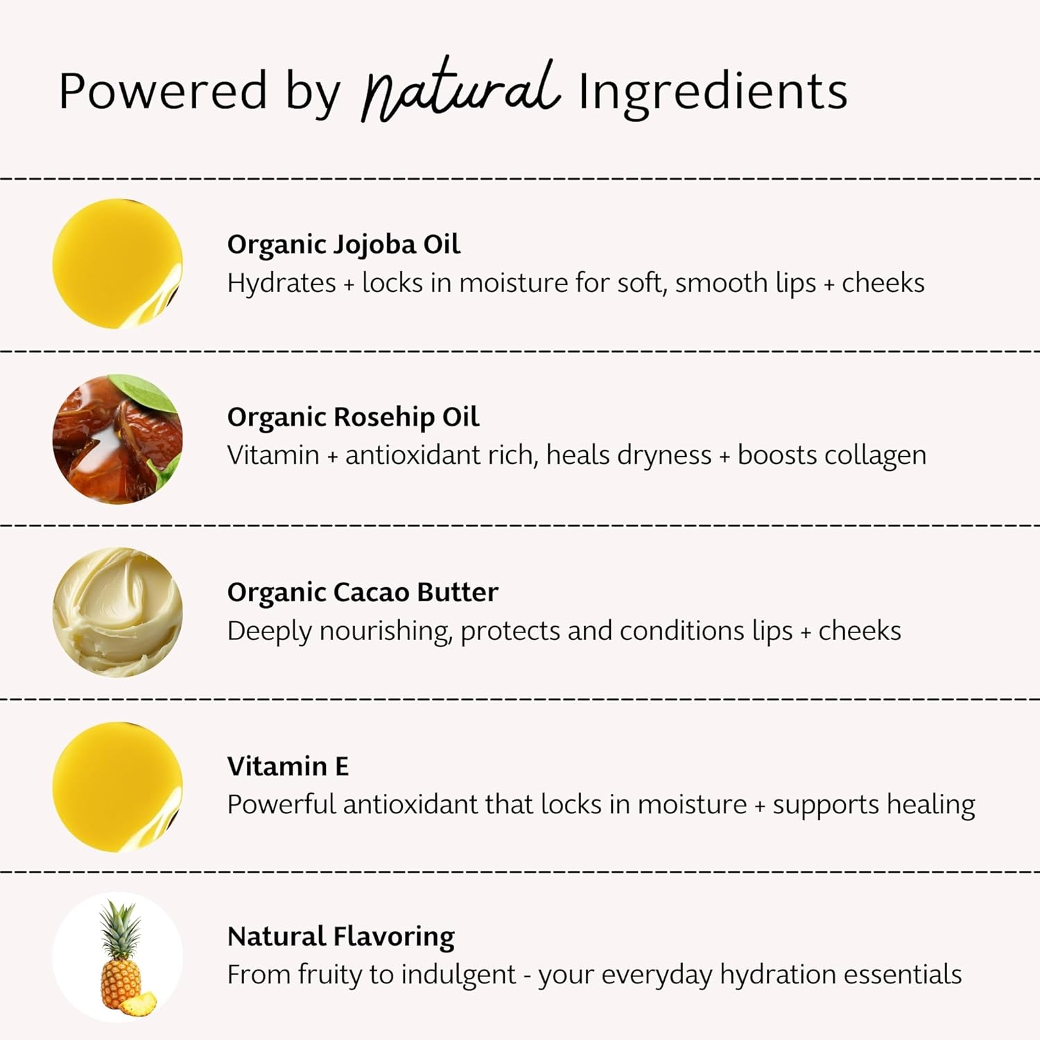 Slo | Natural Lip Balm - All Natural Ingredients, Vegan & Cruelty Free, Hydrating & Soothing, Plastic Free, Paper Packaging | 5 pack one of each flavour (5 x 0.28oz/8g)