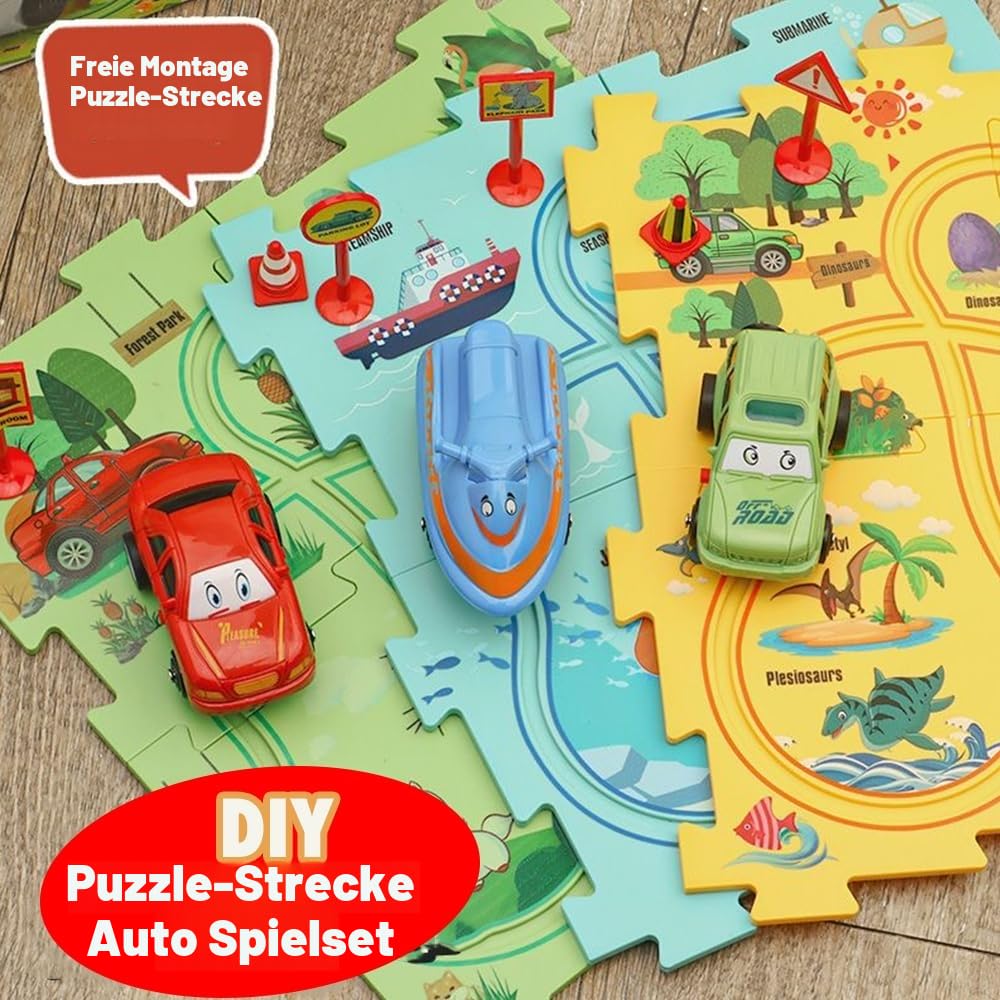 Auto Spielzeug Autorennbahn Spielzeugauto DIY-Puzzlebahn für Kinderspielzeug DIY-Route Cars Spielzeug Geschenkspiele für Kinder Spielzeug ab 2 3 4 5 6 Jahren