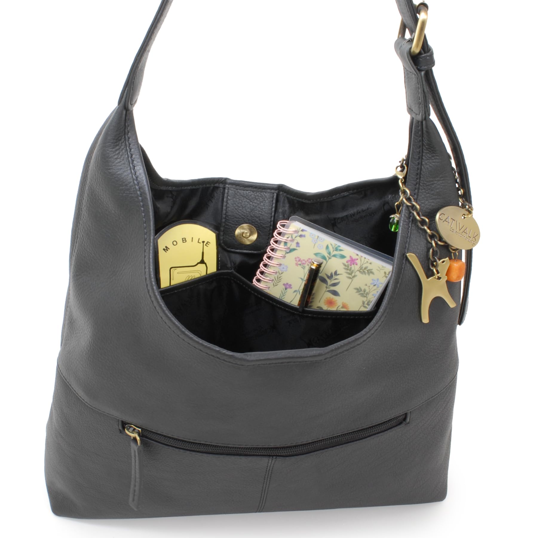 Catwalk Collection Handbags - Bolso de Hombro Piel de Mujer - Tote Bag Mediano-Grande con Cremallera - Bolso Diario - Multibolsillos - Bethany
