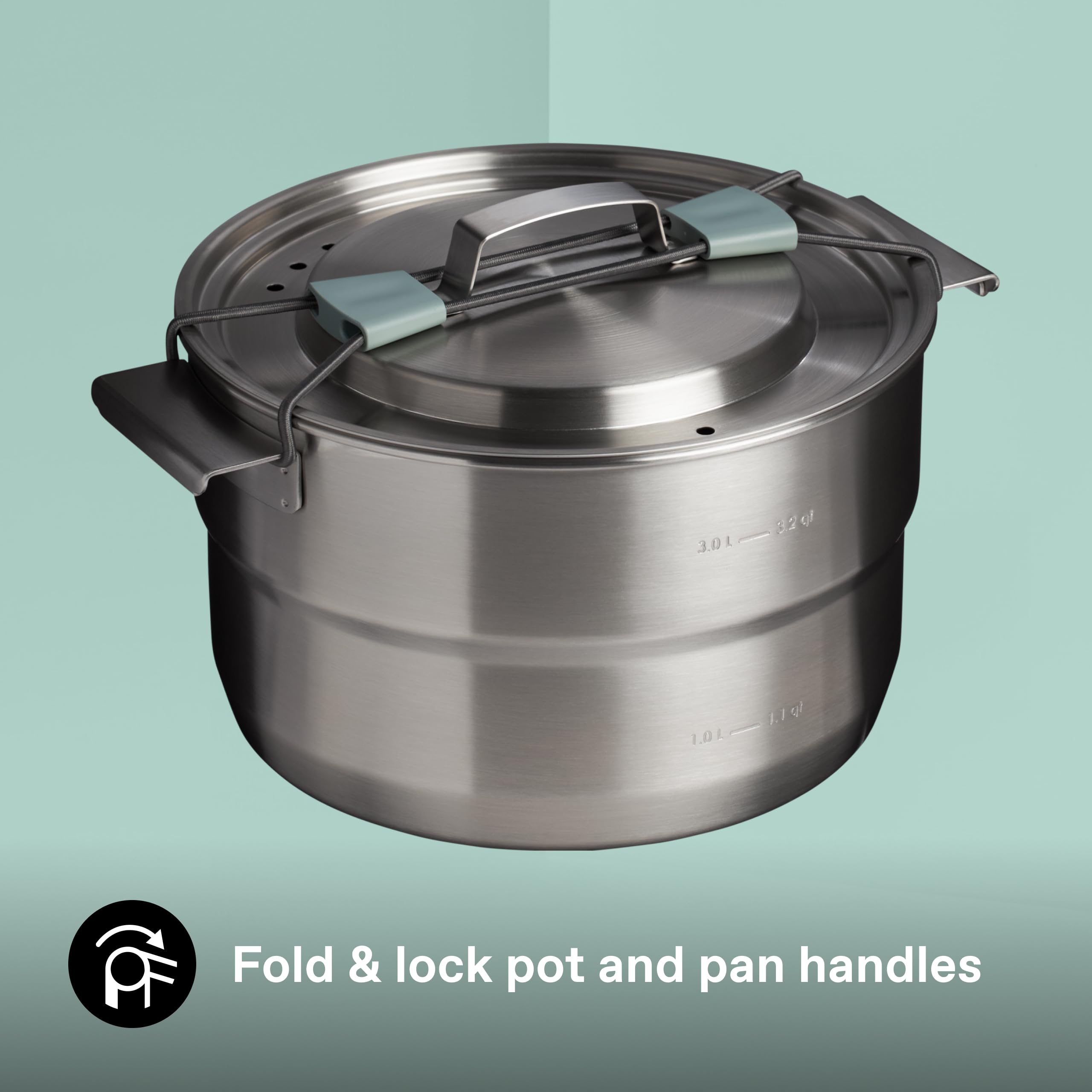 Stanley 1913 Wildfare Core Full Serve Zestaw Do Gotowania 3.78L - 20-Częściowy Zestaw Kempingowy - Do Zmywarki - Bez BPA - Stalowe Naczynia Kempingowe - Kompaktowy - Shale/Charcoal