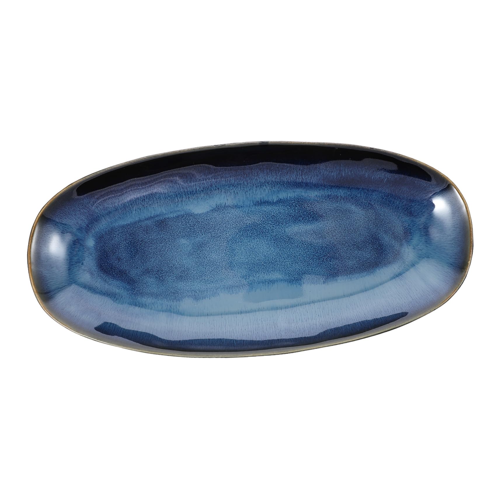 Homoyoyo Piatto Sushi in Ceramica Blu, Vassoio Servire Pesce | Frutta Secca e Antipasti, per Salse e Snack, Adatto a Tavoli di Casa e Bar