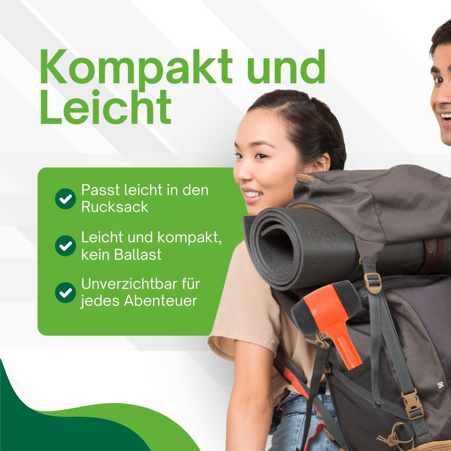 MOSCATELLI Vielseitiger, robuster und ergonomischer Campinghammer mit Haken zum Entfernen von Heringen - Orange