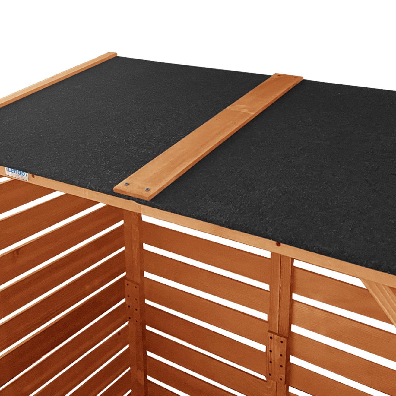 Legnaia in Legno Impregnato da Esterno con Tettoia – Portalegna da Giardino Coperto per Legna da Ardere – Struttura 118x59x158 cm (Marrone Miele)
