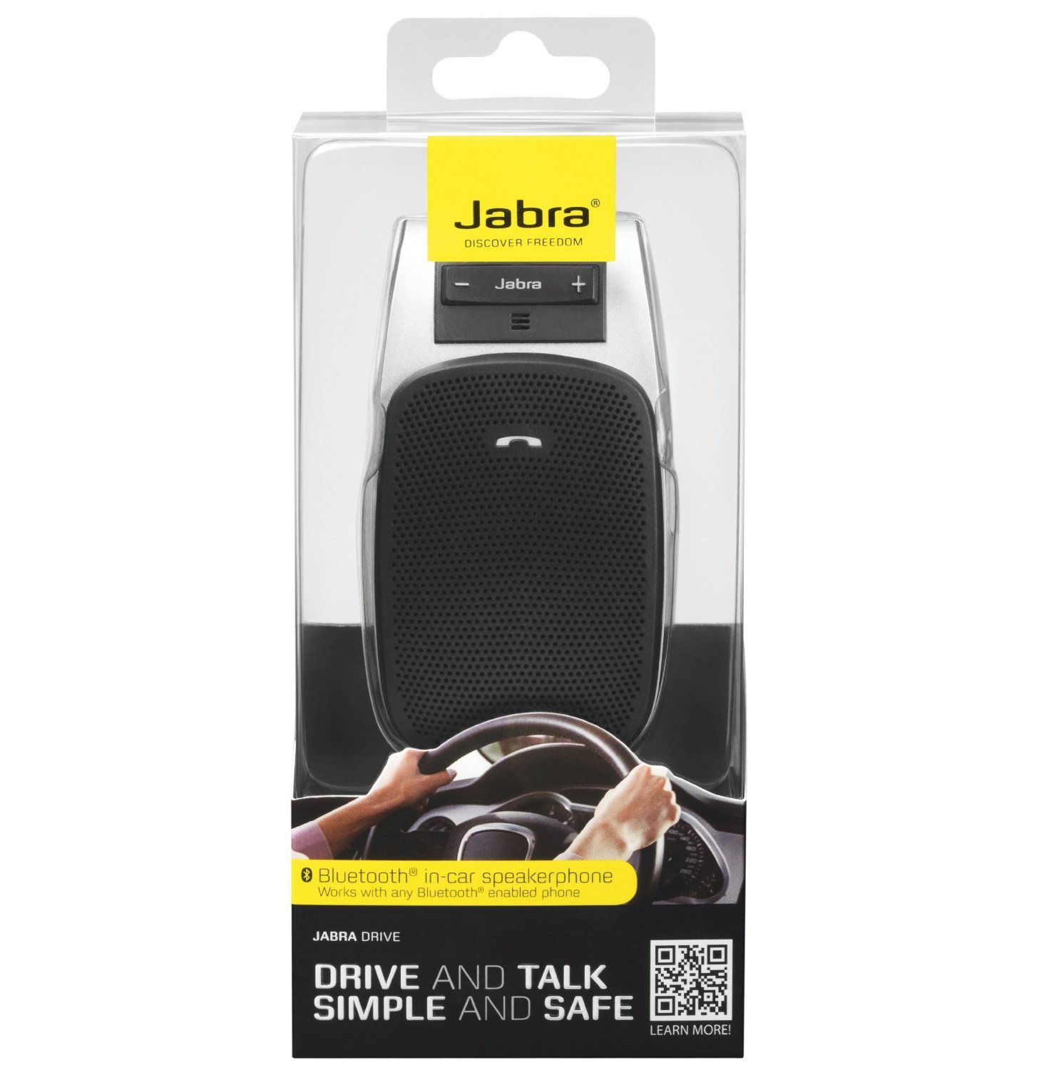 Jabra Drive Bluetooth-Freisprecheinrichtung für Fahrzeuge – Geräuschunterdrückendes Freisprechmikrofon und Lautsprecher für Anrufe, Musik-Streaming und GPS – Schwarz